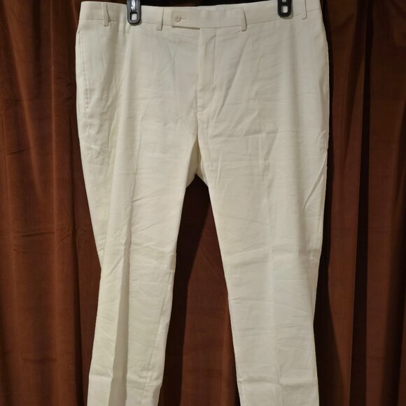 Mens Calvin Klein White Linen Pants - Picture 1 of 6
